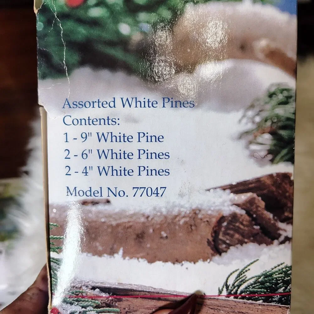 Lemax VTG 1997 Hand Crafted White Pine Tree Bundle Of 5 77047 Christmas